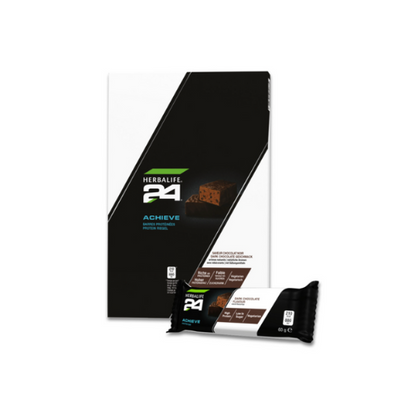 Barre protéinée H24 Achieve saveur chocolat noir, 6 x 60 g de chocolat 
