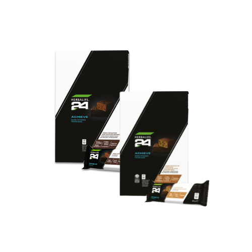 Barre protéinée H24 Achieve saveur chocolat noir, 6 x 60 g de chocolat 
